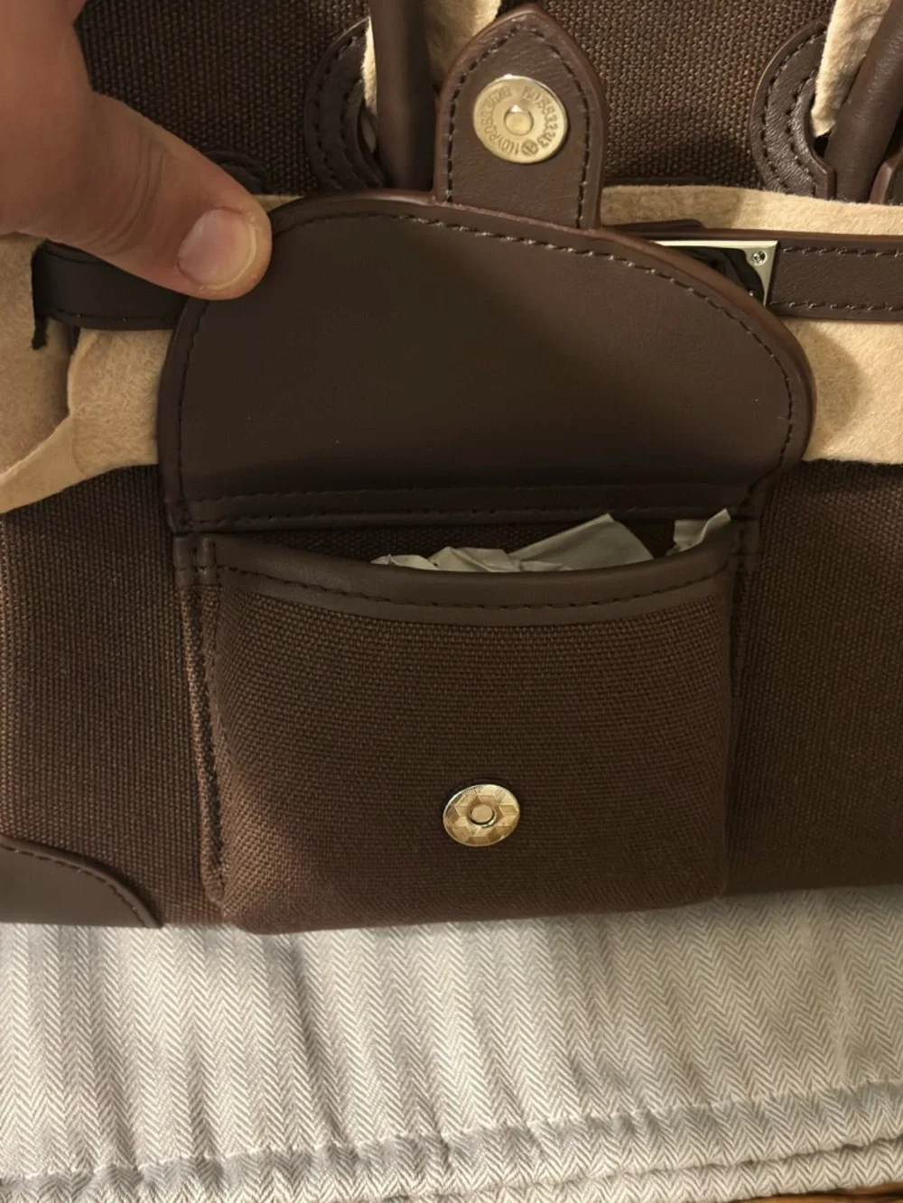 Canvas cargo style handbag H style BK - Picture 6 of 13